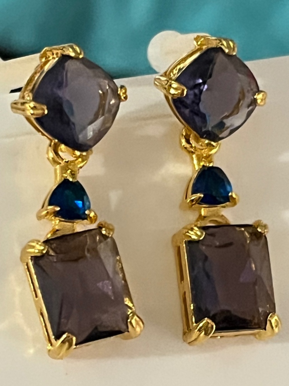 Stunning Purple Statement Drop Earrings